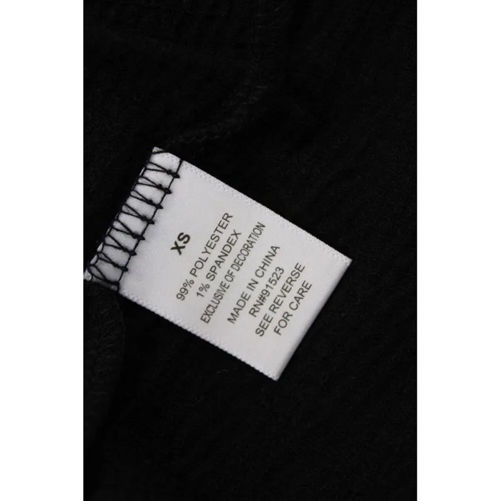Emerson Road Womens Floral Embroidered Sleepwear Top + Short Set Black Size XS